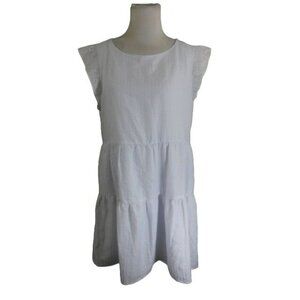 Chetta B. Size XL White Lined Eyelet Designer Boho Dress